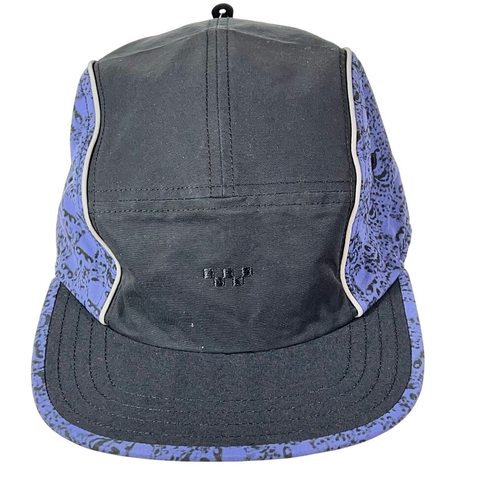 Vans Off The Wall Hat Cap Camper Easy Patch Nylon Black Purple Skulls Pattern
